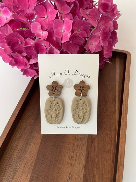 Brown floral dangle-2 options