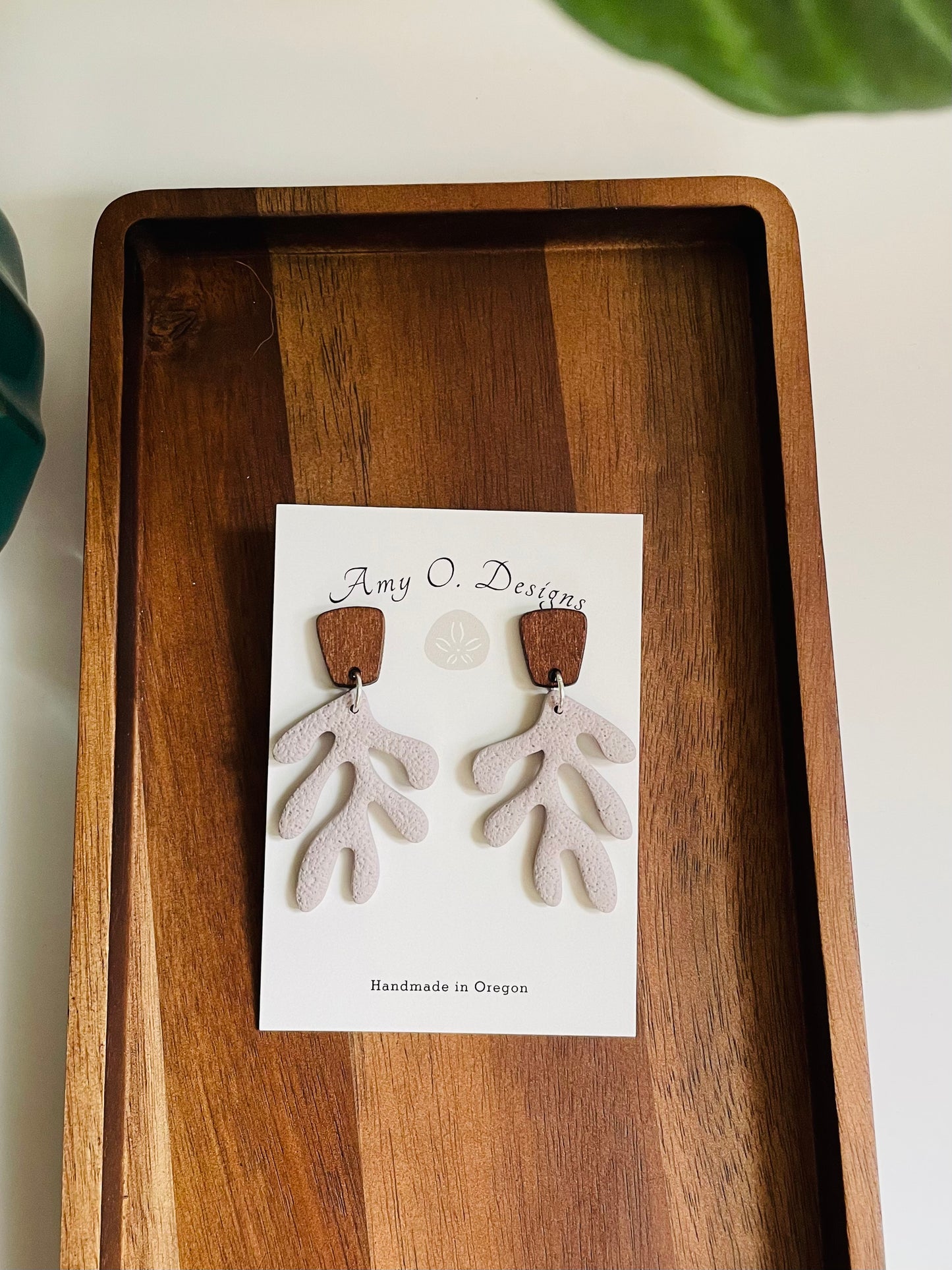 Coral stud dangle