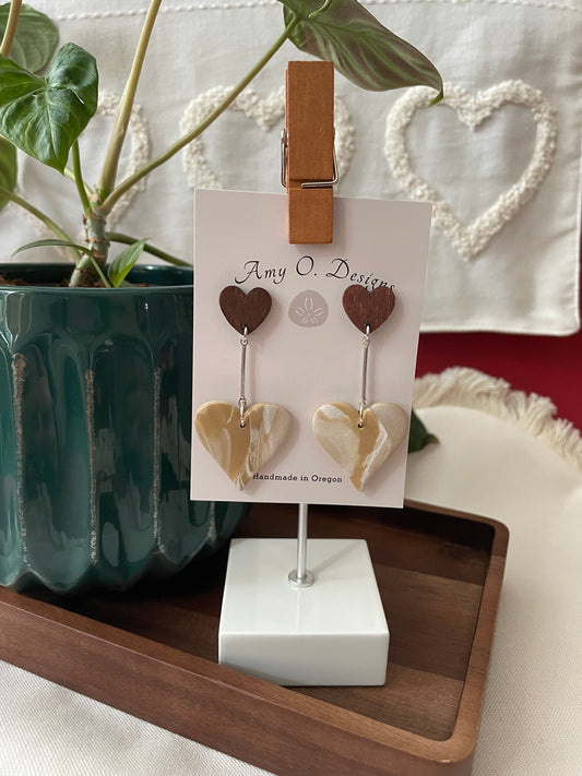 Heart stud dangle