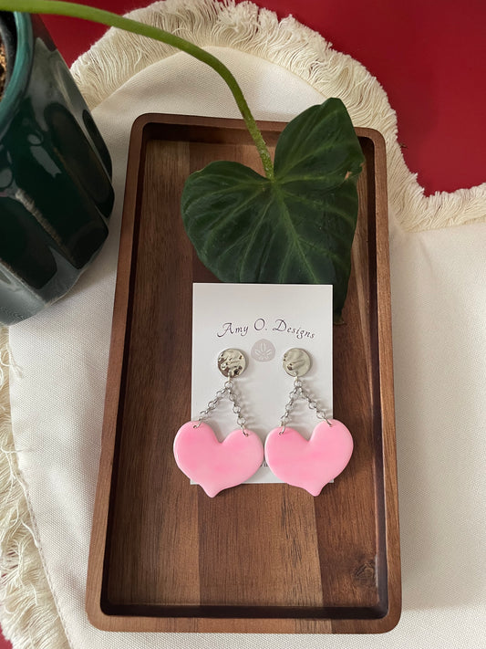 Heart stud dangle