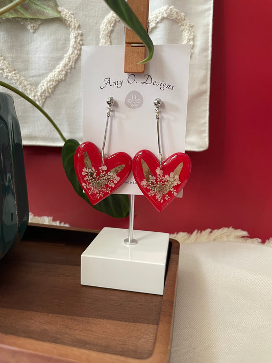 Heart floral dangle