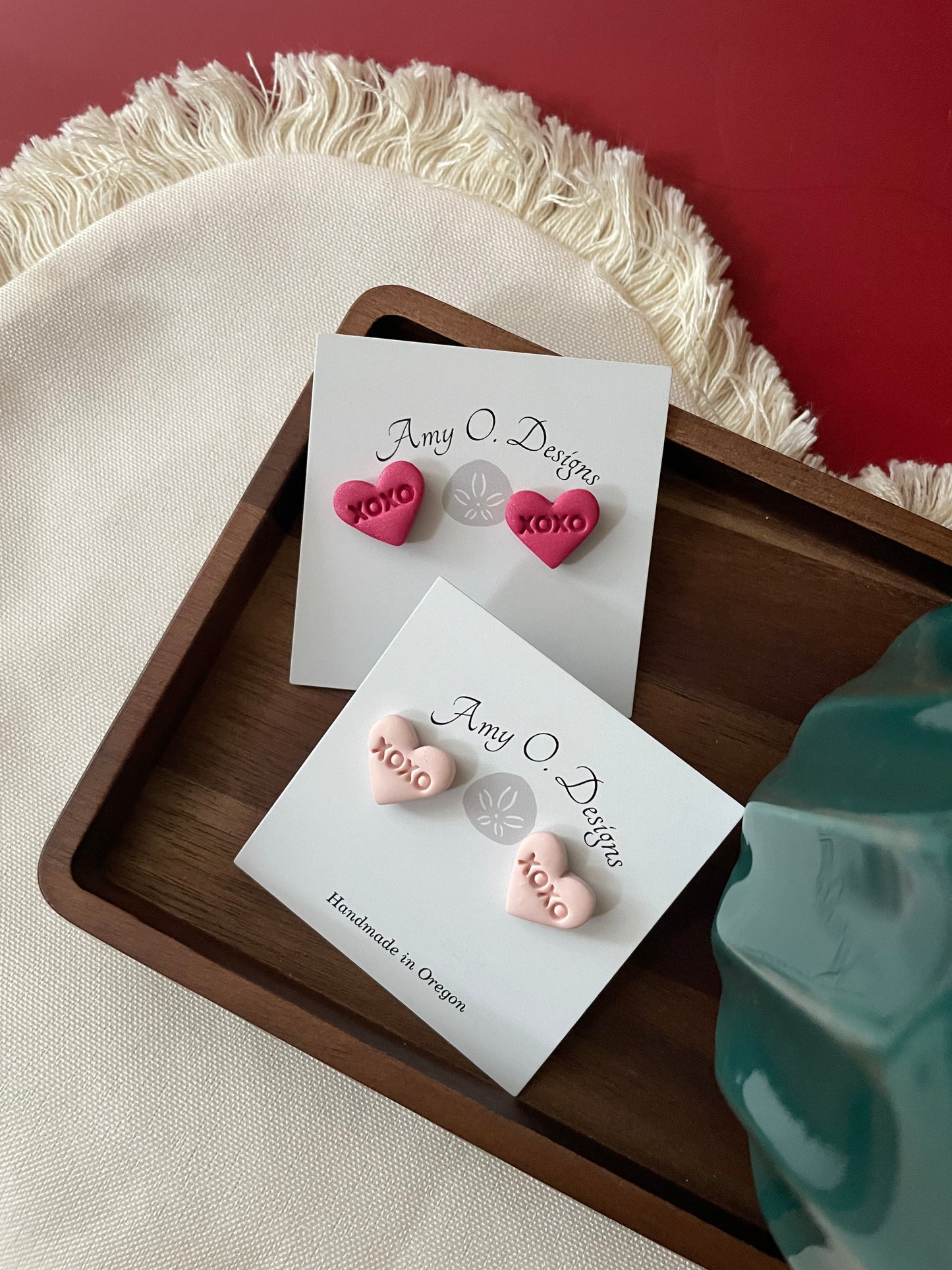 XOXO heart studs