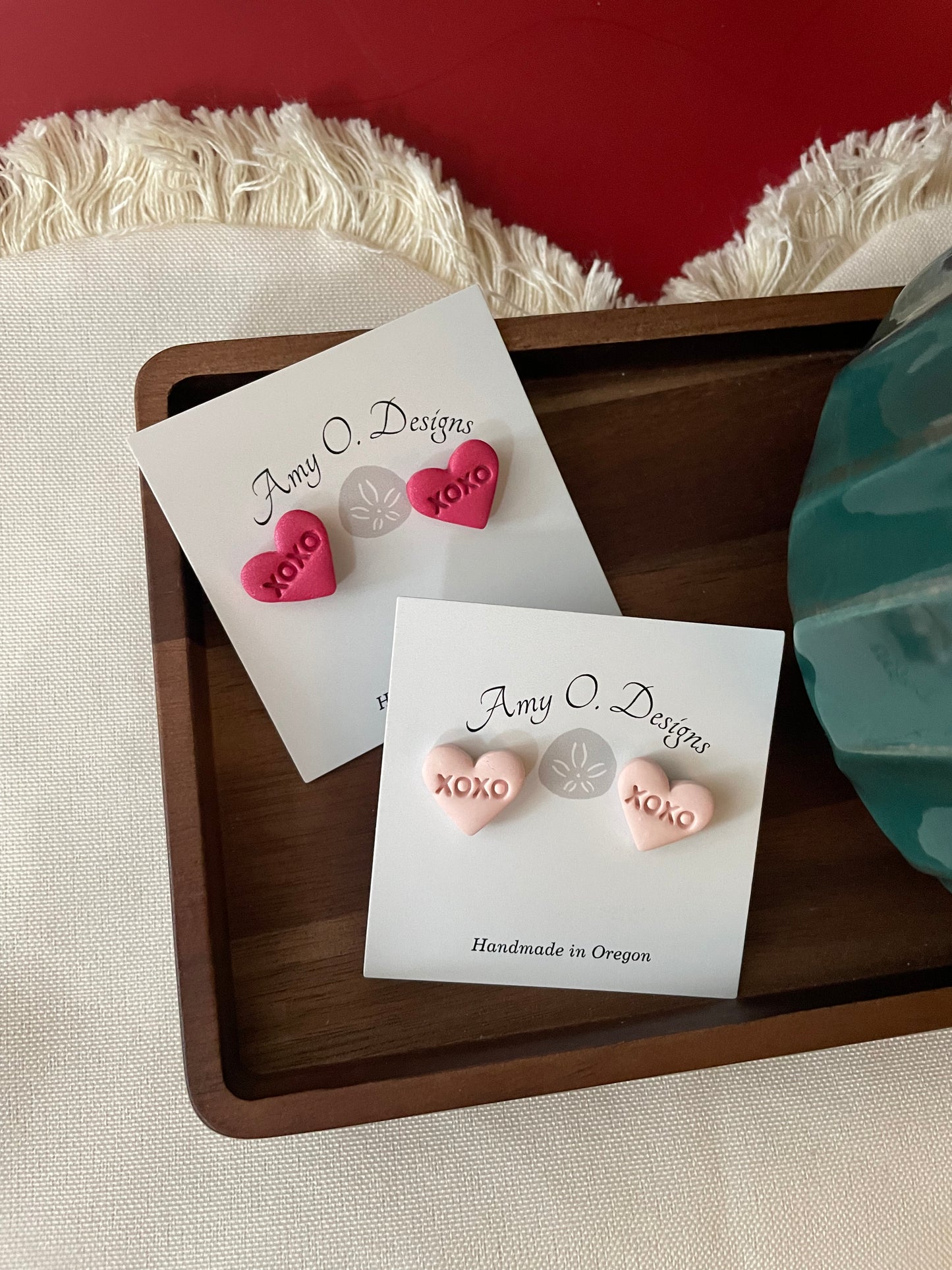 XOXO heart studs