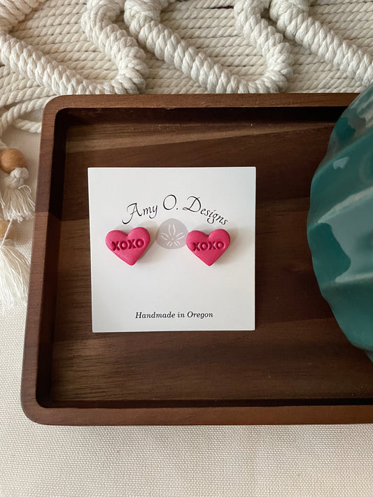 XOXO heart studs