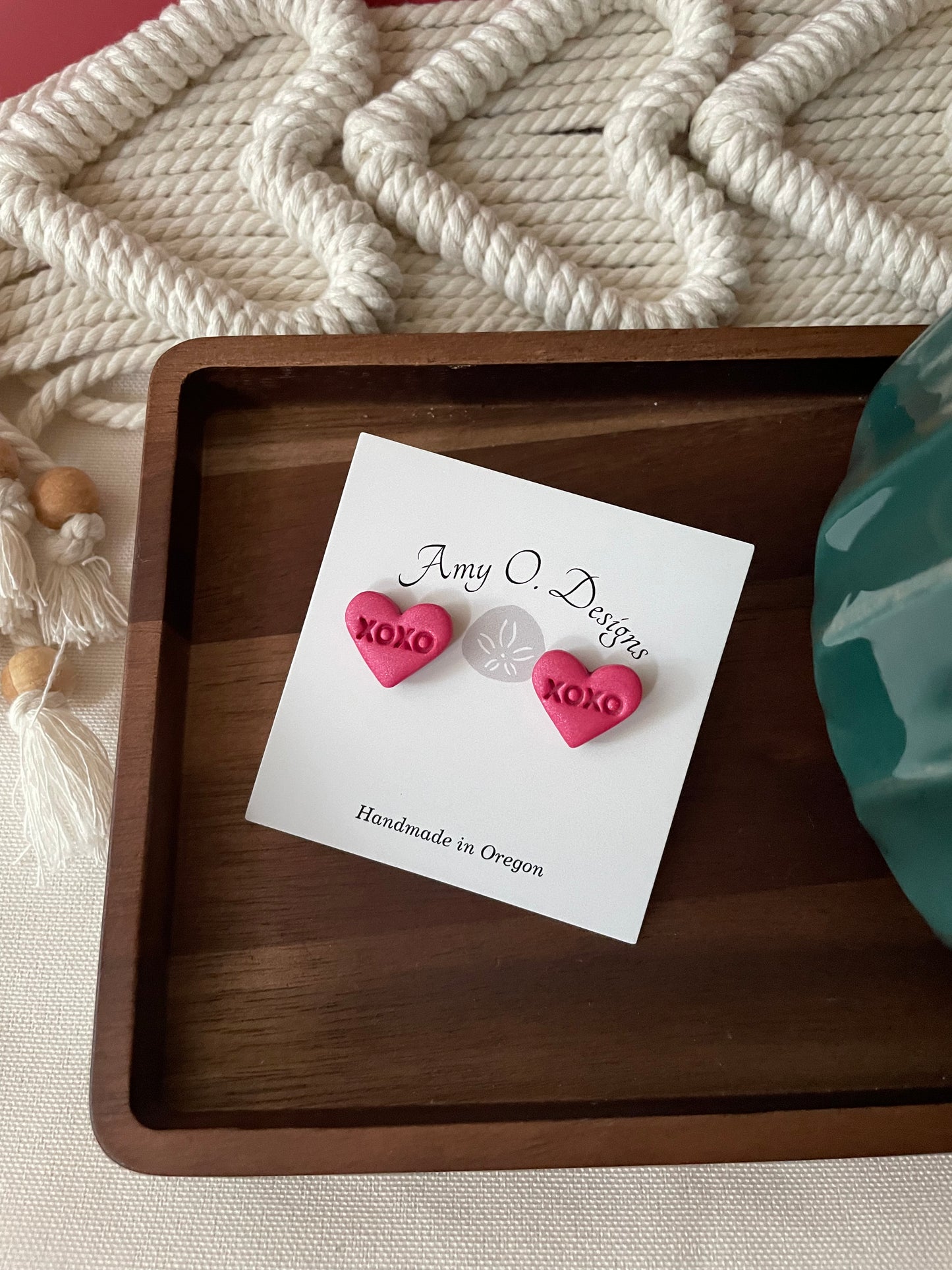 XOXO heart studs