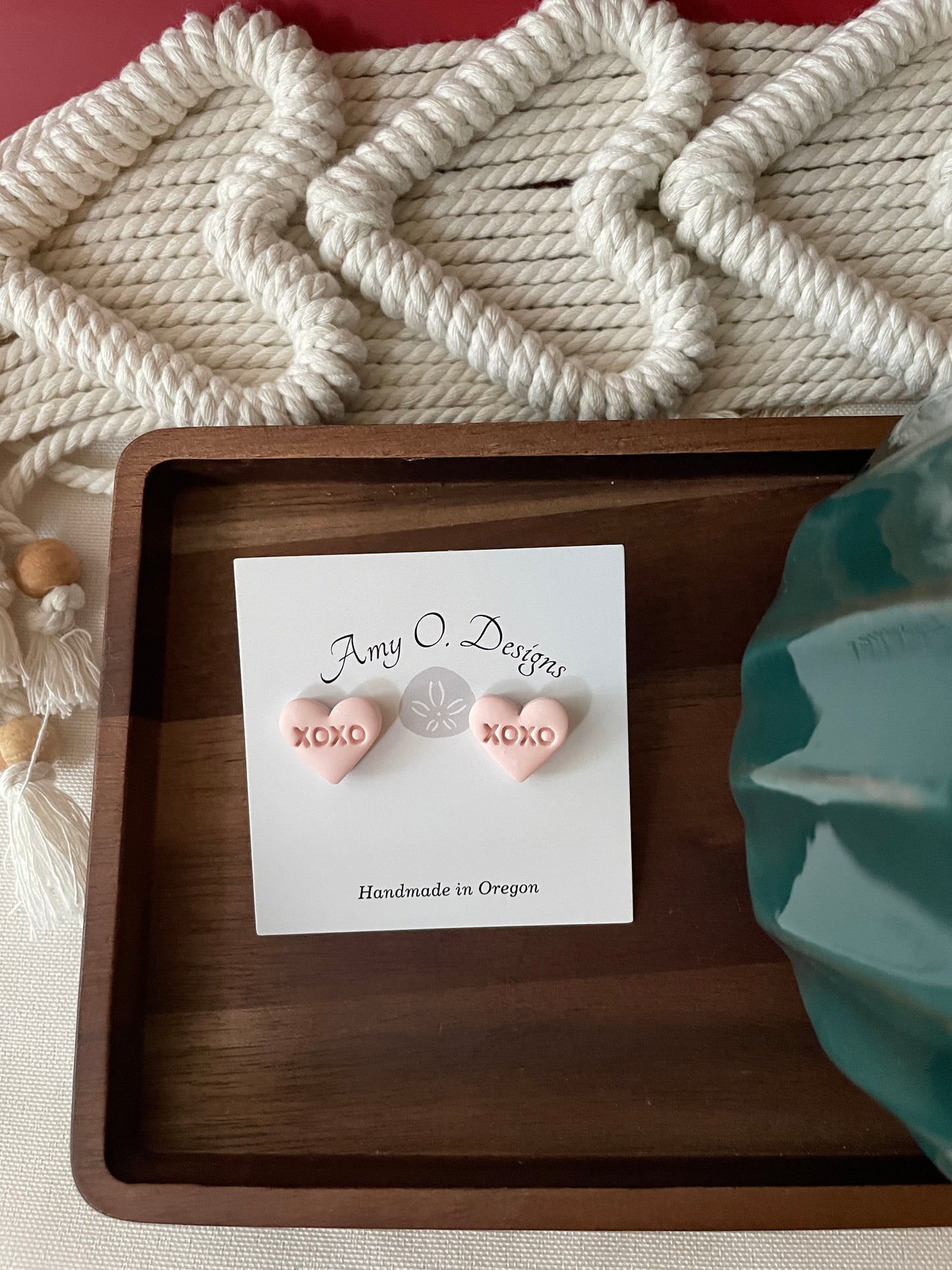 XOXO heart studs