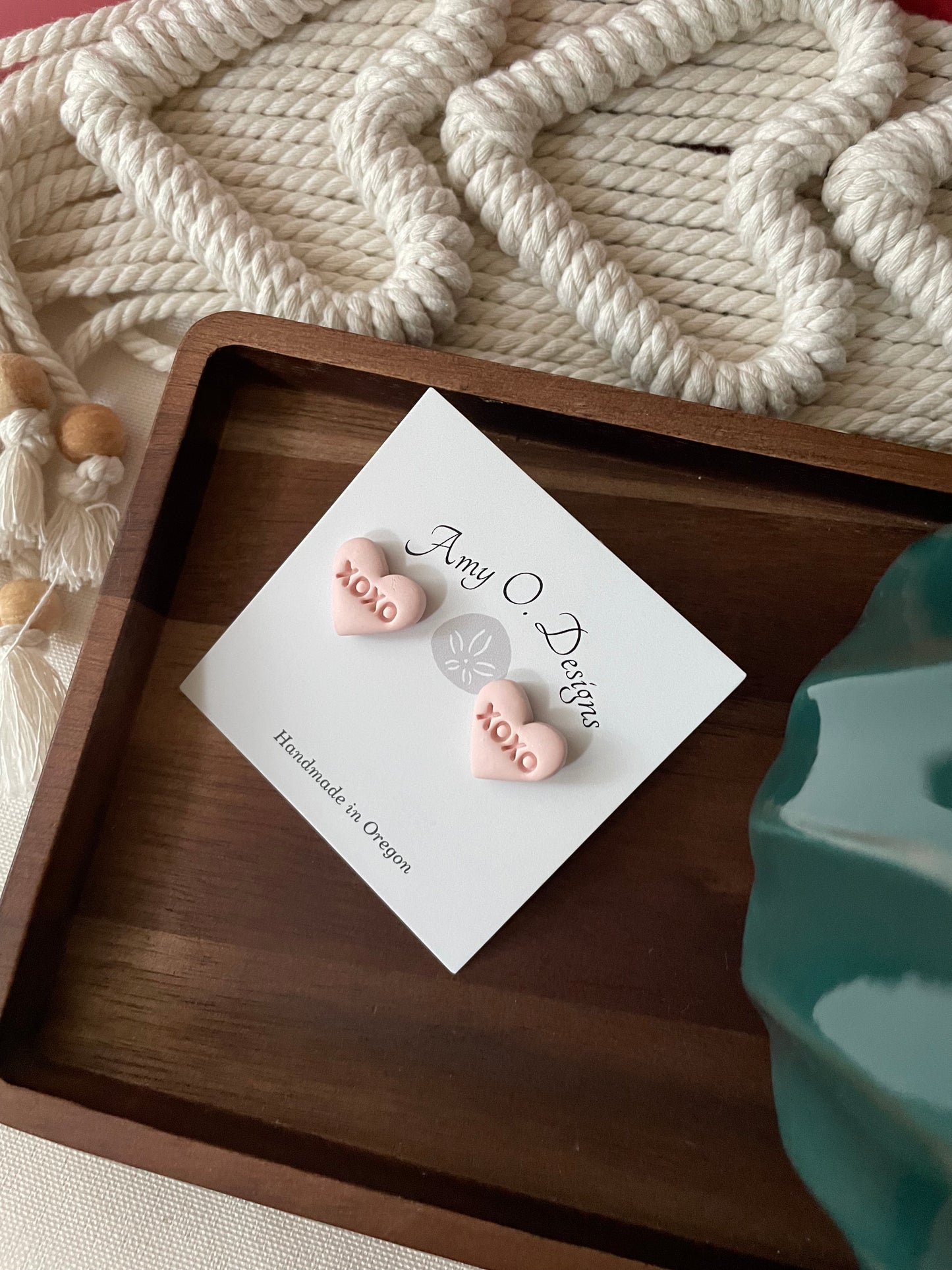 XOXO heart studs