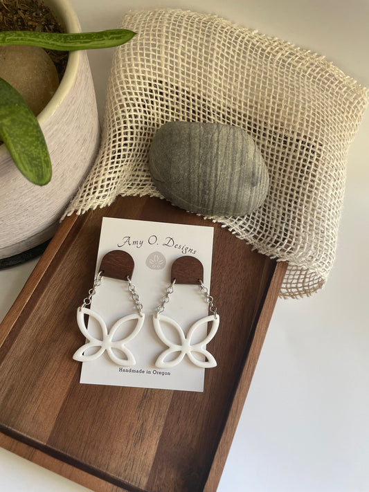 White butterfly dangle