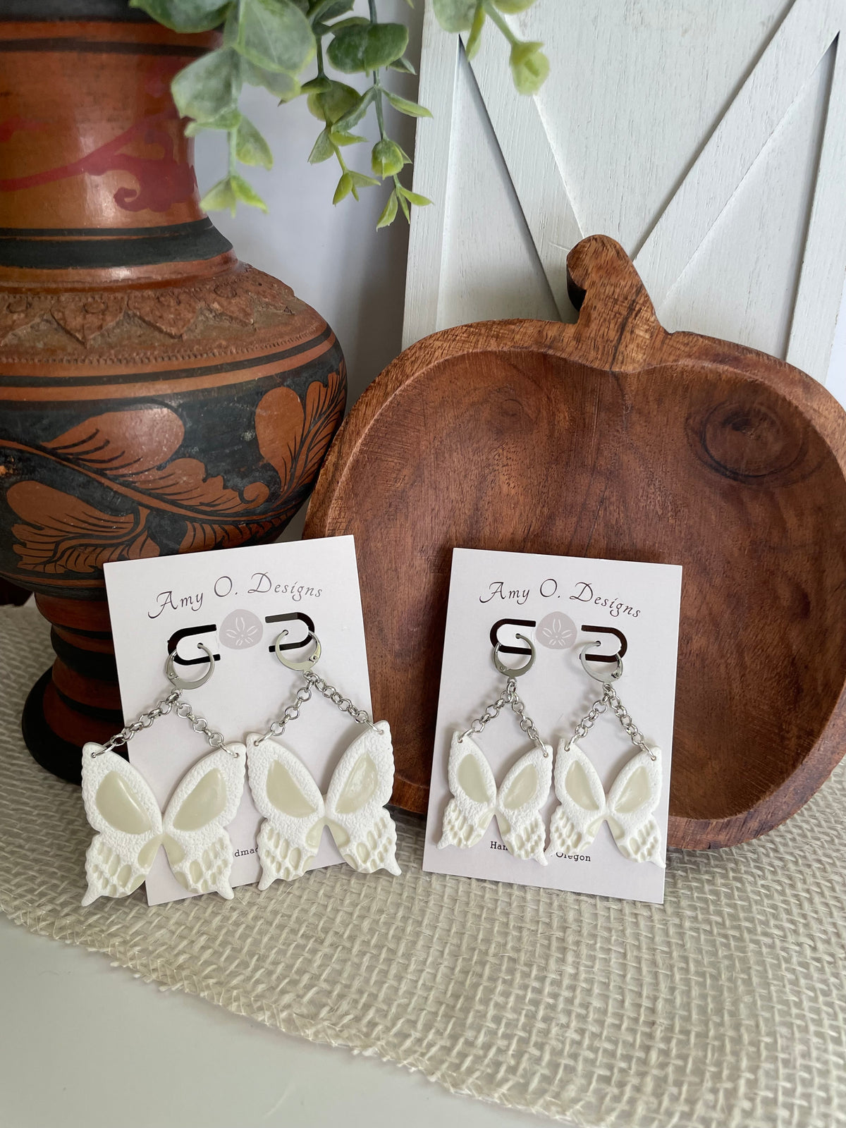 White Skeleton Butterflies-Glow in the dark