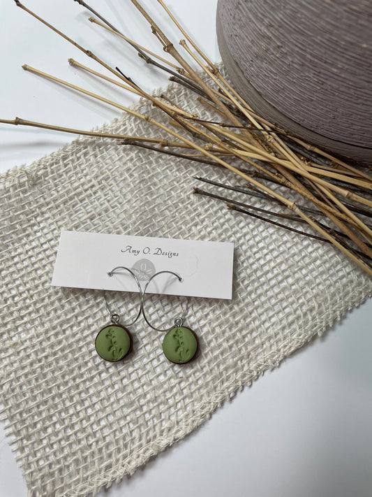 Green foliage dangles and stud(was $16.00, on sale for $11.00)