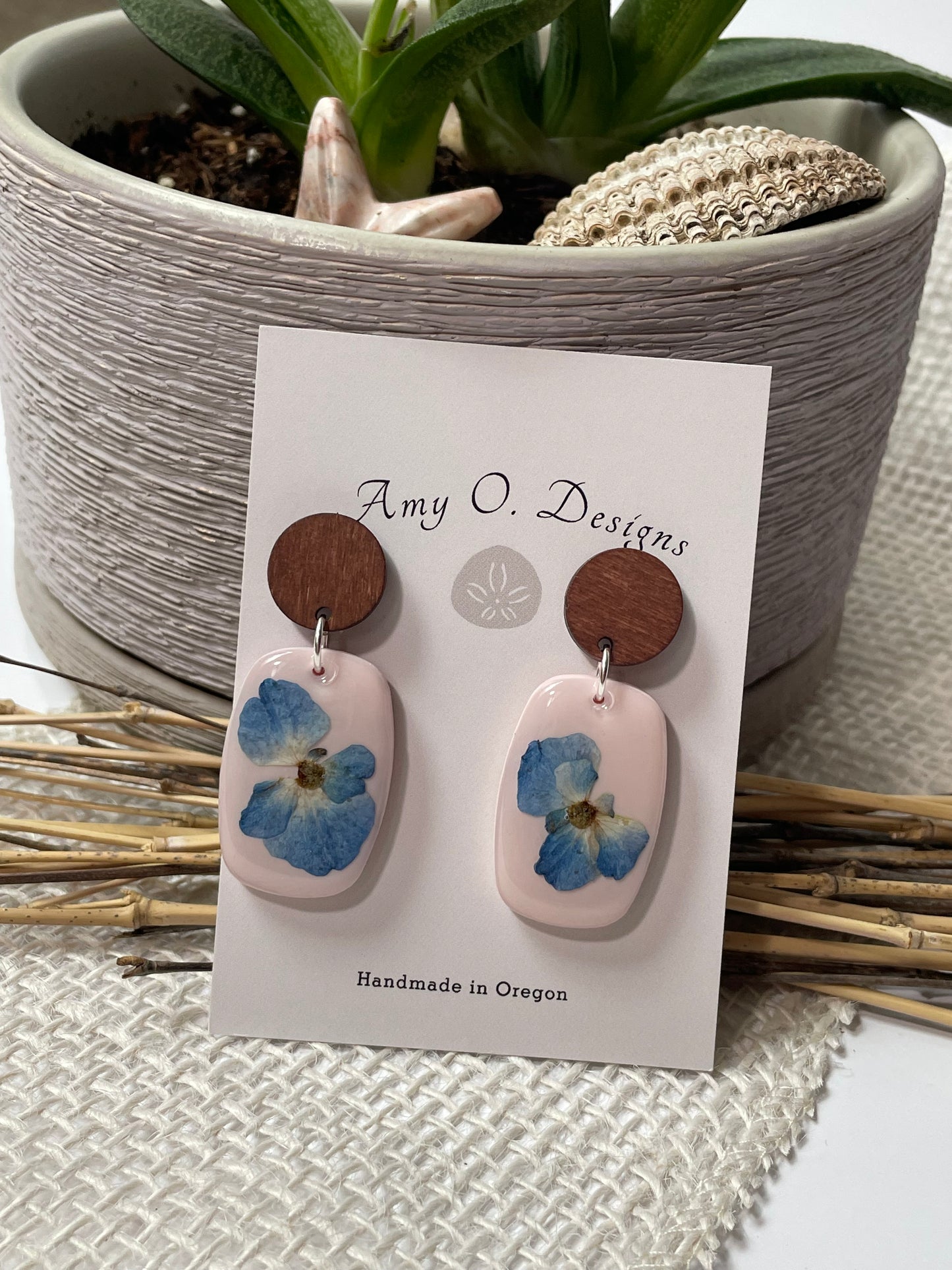 Blue Hydrangea Dangle