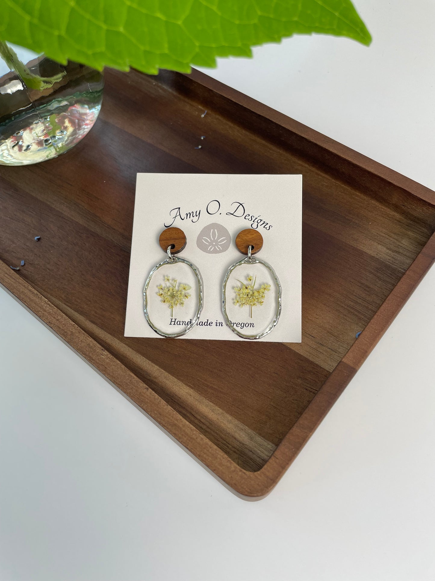 Pressed flower dangles-2 options