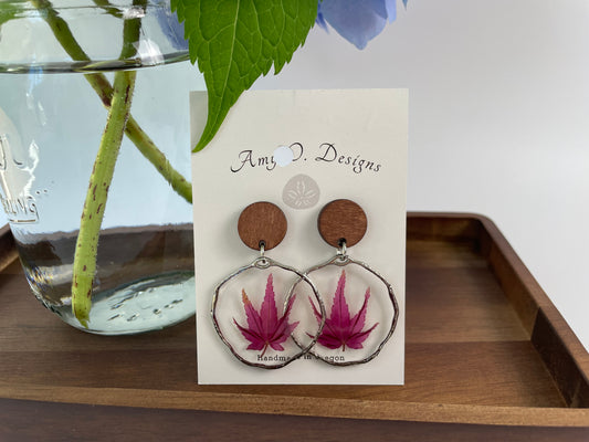 Japanese Maple pressed leaves-2 options