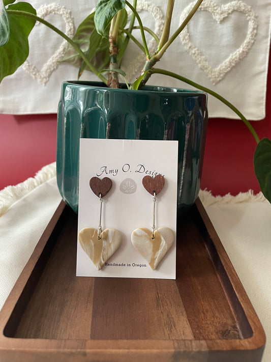 Heart stud dangle