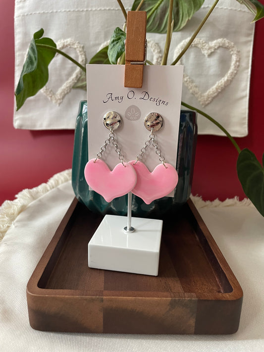 Heart stud dangle