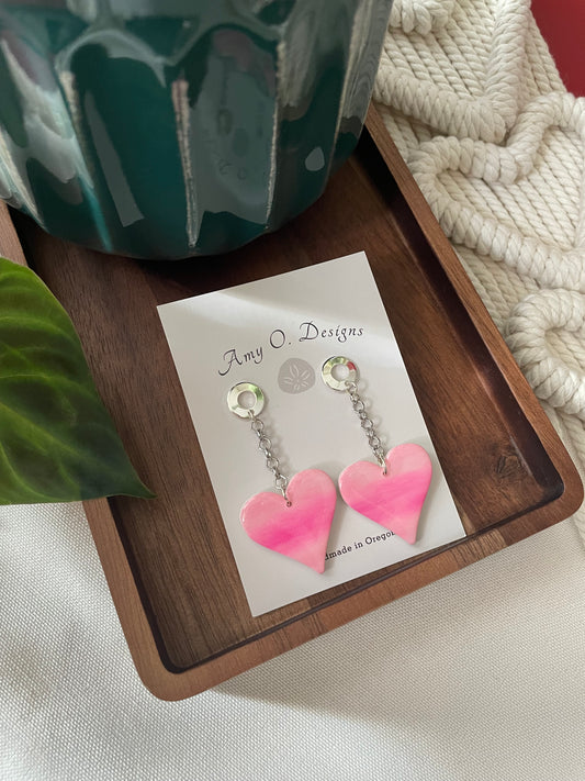 Pink heart dangle
