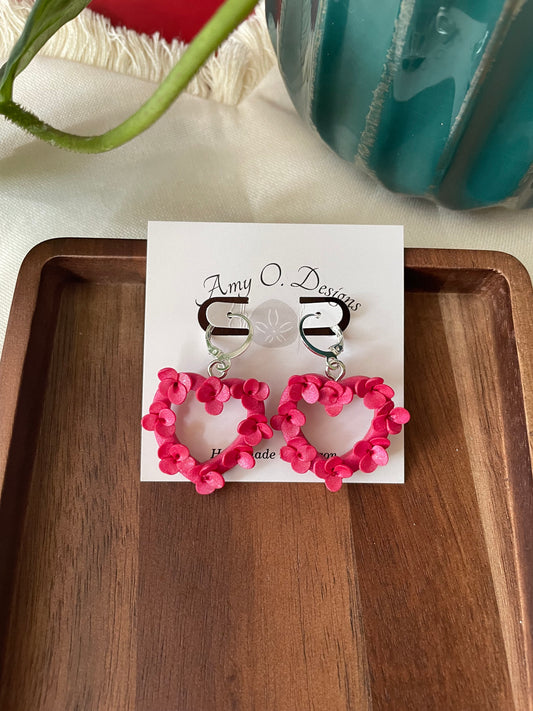 Fuchsia pink heart wreath