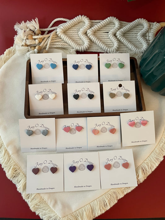 Heart studs/multiple colors