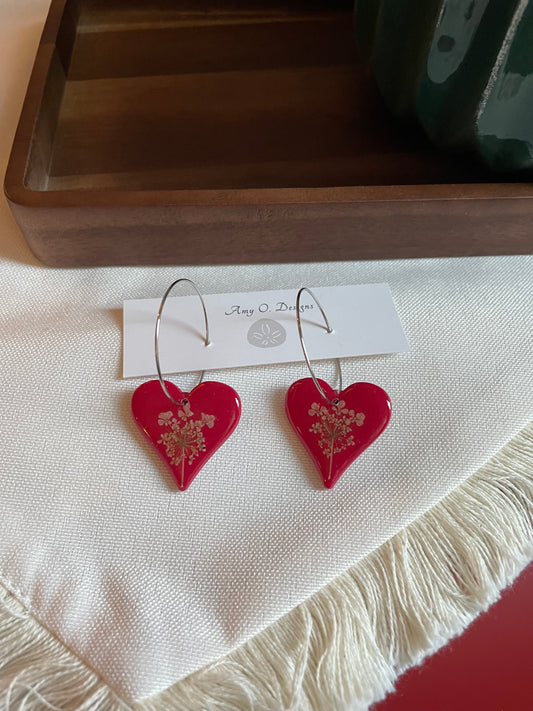 Heart dangle 2 color options