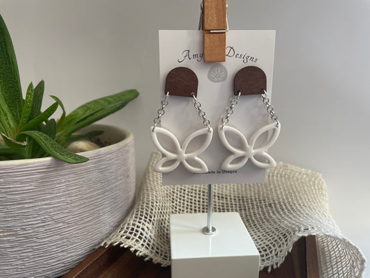 White butterfly dangle