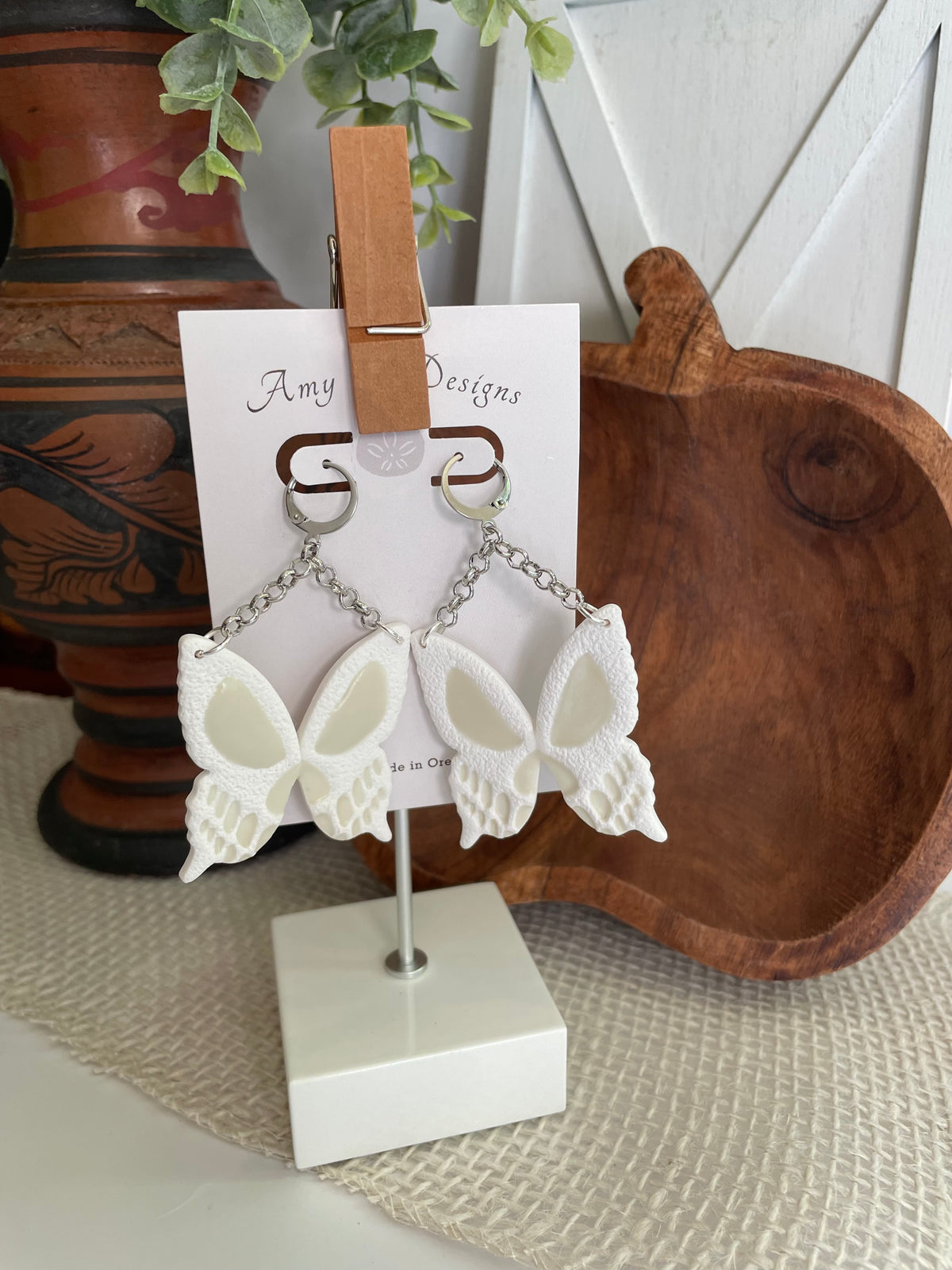 White Skeleton Butterflies-Glow in the dark